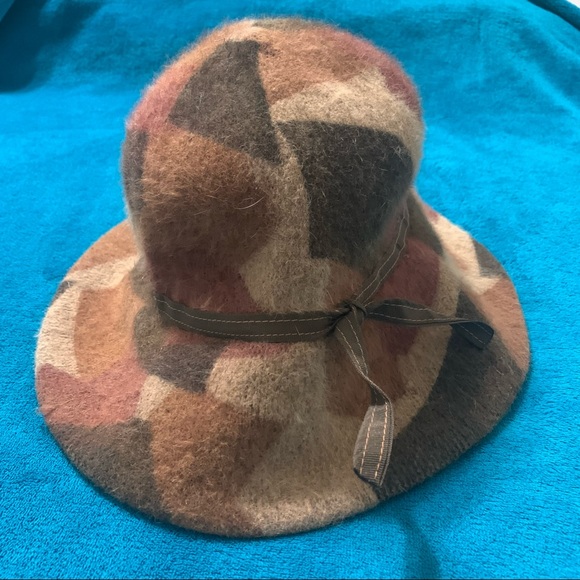 ALBERTUS SWANEPOEL Brown Camo Rabbit Hair Hat - Picture 2 of 5
